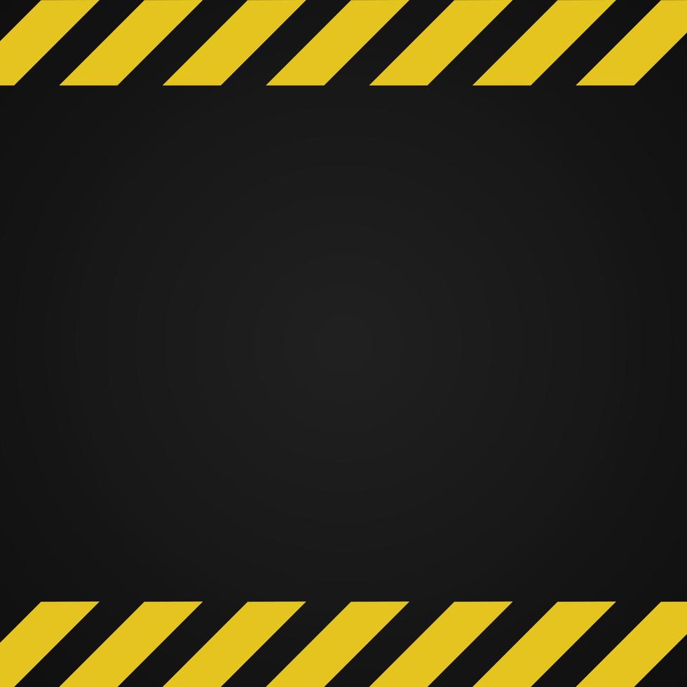 980x980 Black and yellow warning background. Caution sign for construction