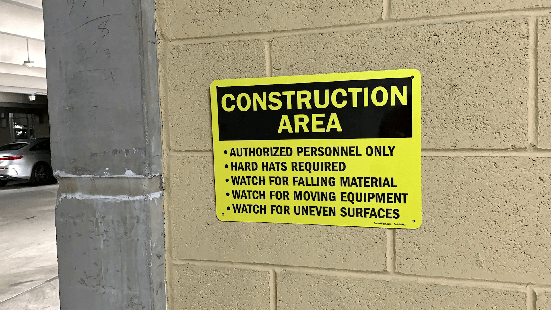 1920x1080 SmartSign Construction Area Personnel Only, Hard Hats Required Sign x 14 Aluminum: Industrial & Scientific