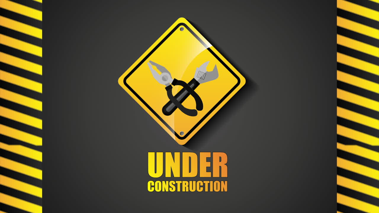 1280x720 Flat under construction sign background