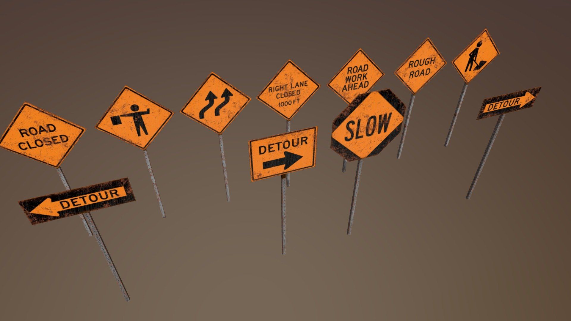 1920x1080 Construction Signs Set Free 3D model by Caboose3D [96b3785]