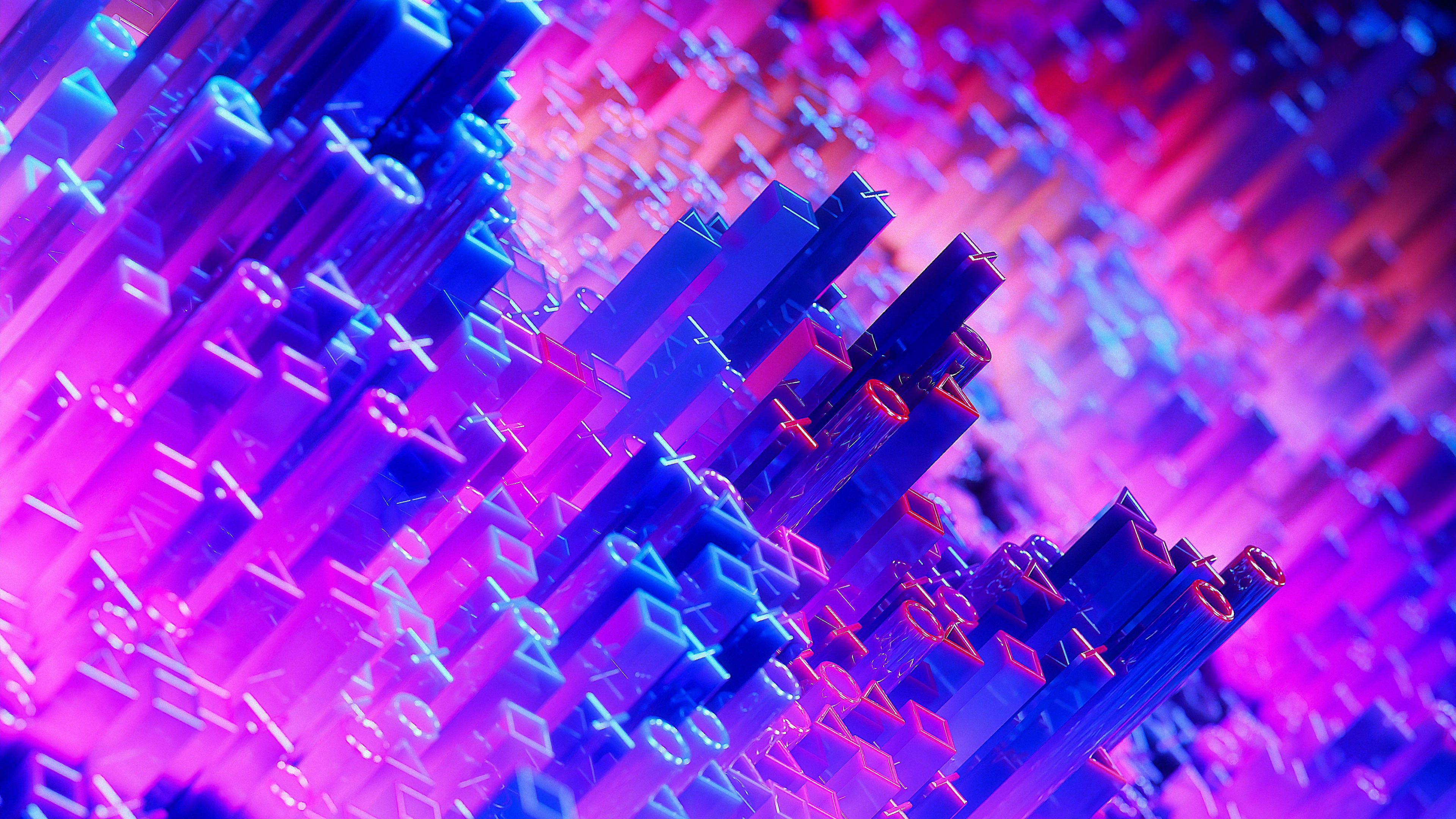 3840x2160 DualSense Gaming Monitor Wallpaper 4K, Stock, 3D Render