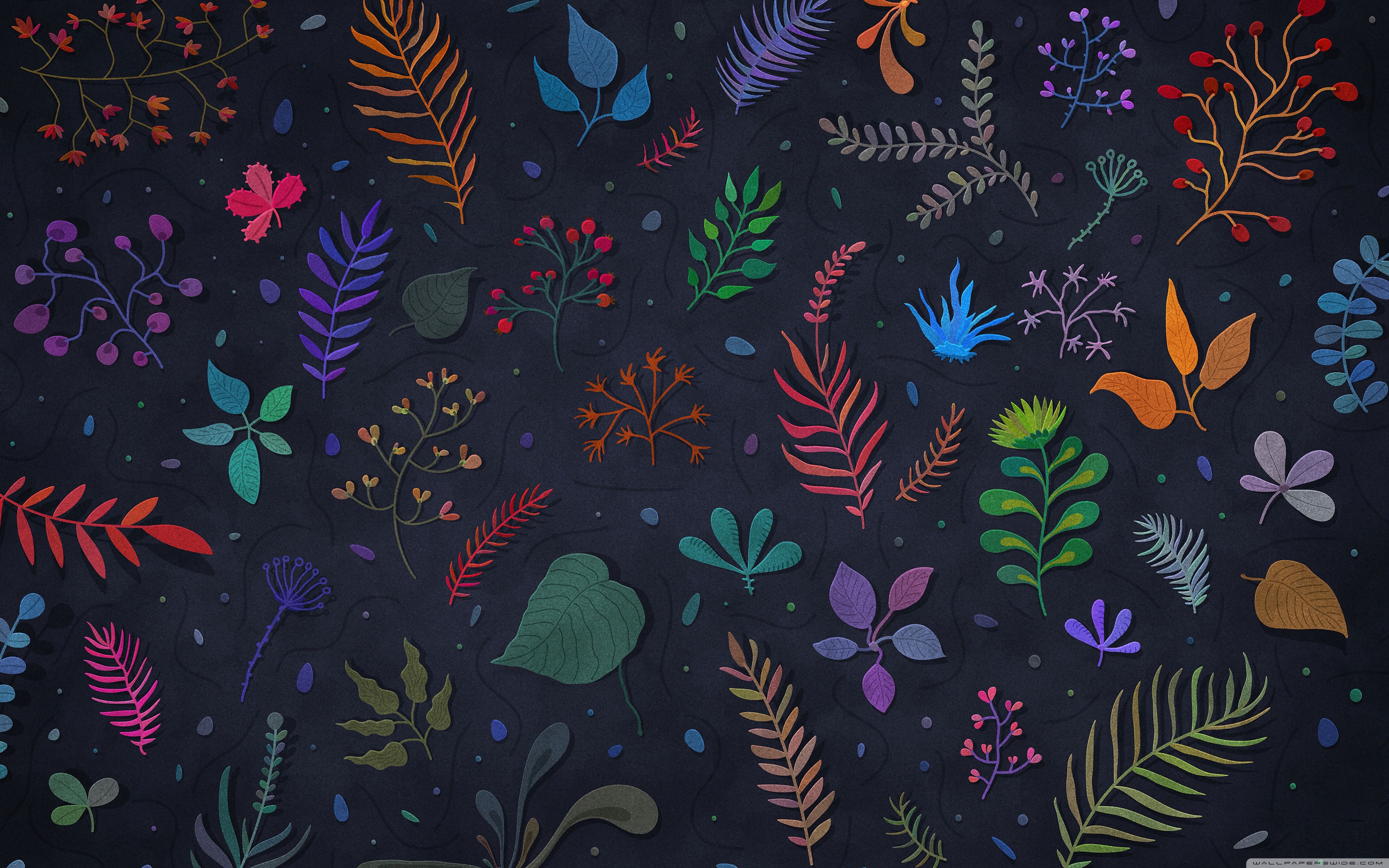 3840x2400 Colored Leaves Pattern 4K UHD Wallpaper for UltraHD Desktop and TV : Widescreen and UltraWide Display : Dual Monitor