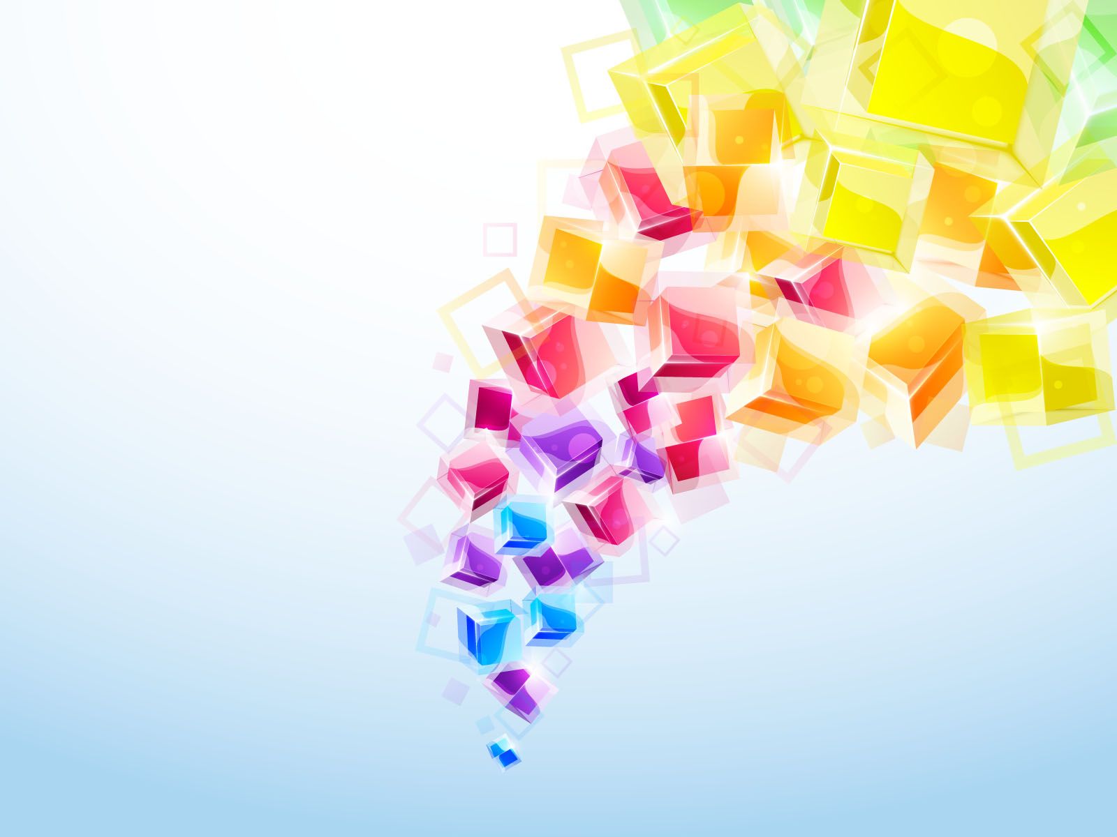 1600x1200 3D Cubes Modern Spectrum BackgroundD, Abstract, Blue, Colors, Green, Pink, Red, Yellow Templates. Free PPT Grounds