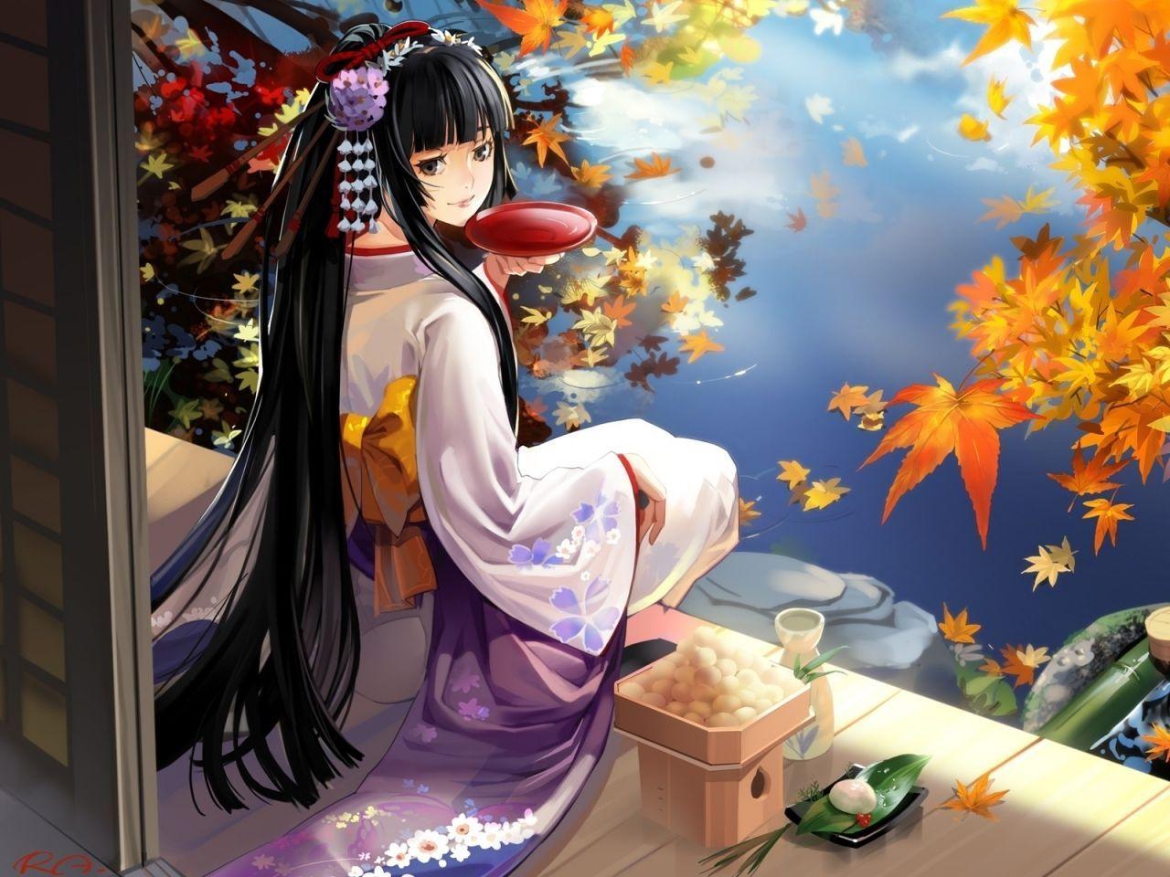 1280x960 anime girl geisha kimono wallpaper. Anime. Kimonos