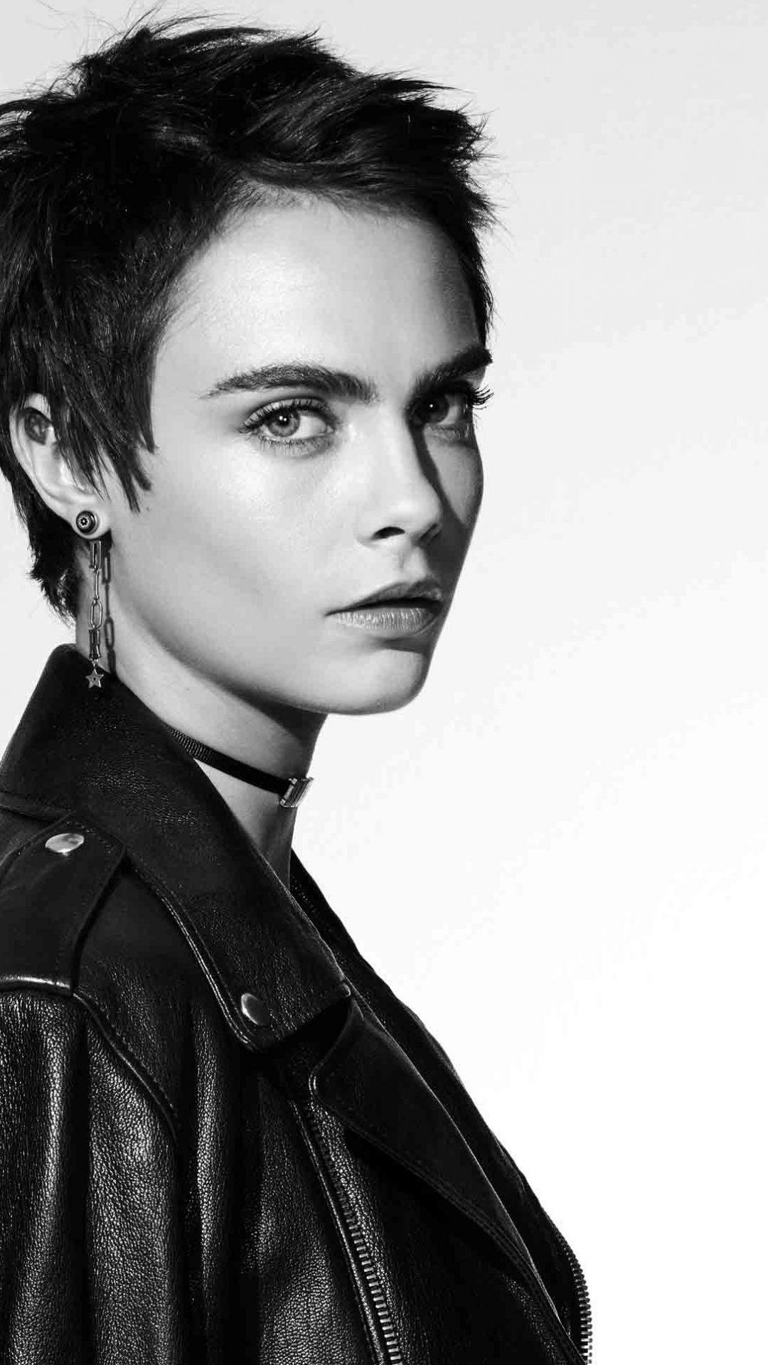 1080x1920 Cara Delevingne, Numero Magazine, bw, 1080x1920 wallpaper