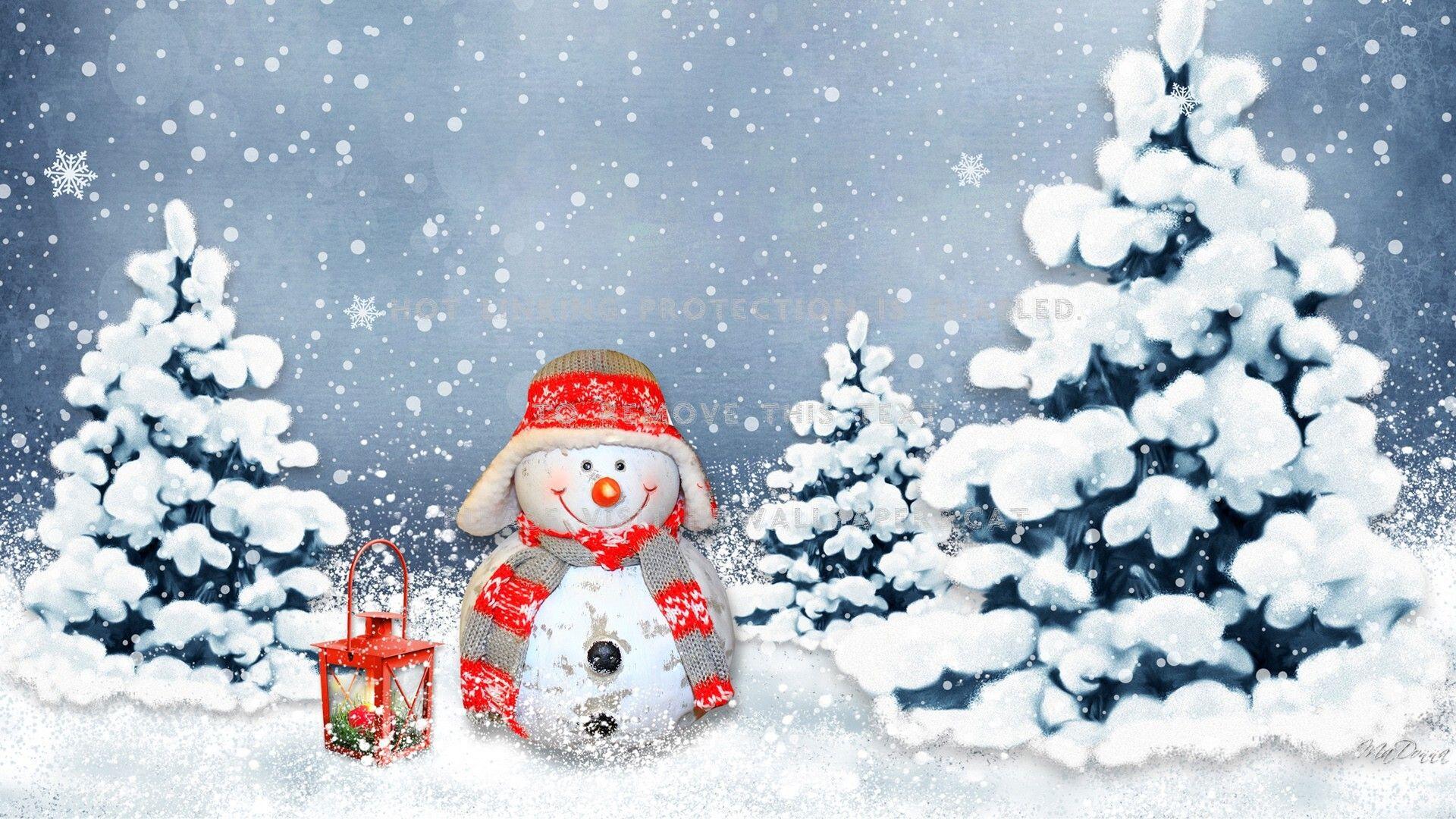 1920x1080 Old Fashion Snowman Winter Wallpaper