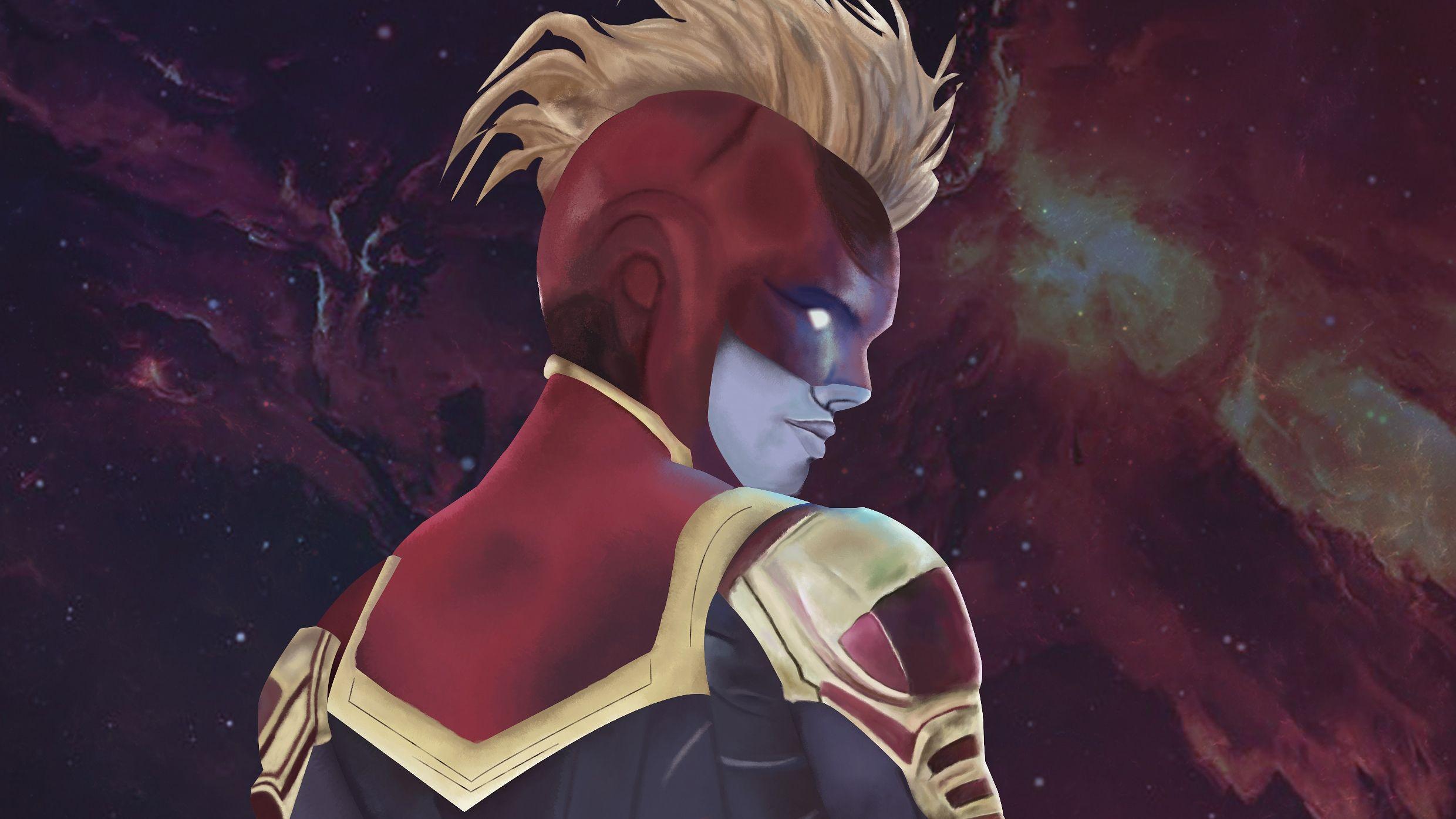 2480x1395 Captain Marvel Digital Artwork New, HD Superheroes, 4k Wallpaper