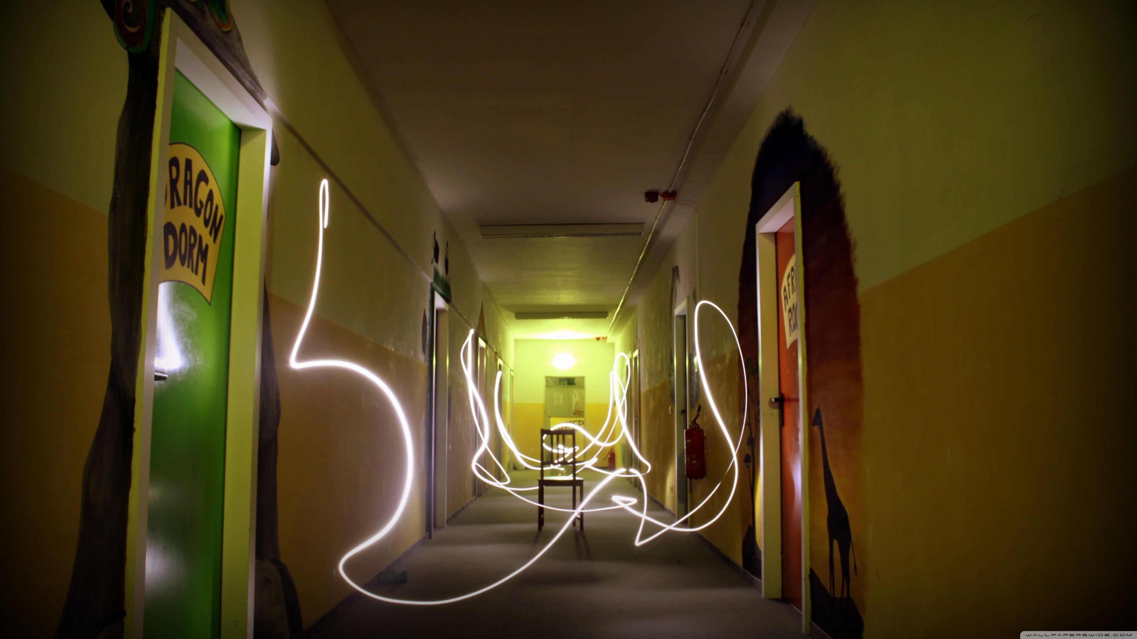 3840x2160 Light Painting At The Dorm Ultra HD Desktop Background Wallpaper