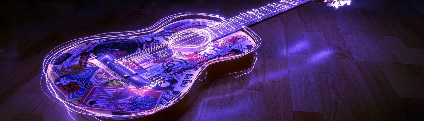 1680x480 Light Painting Guitar • Image • WallpaperFusion