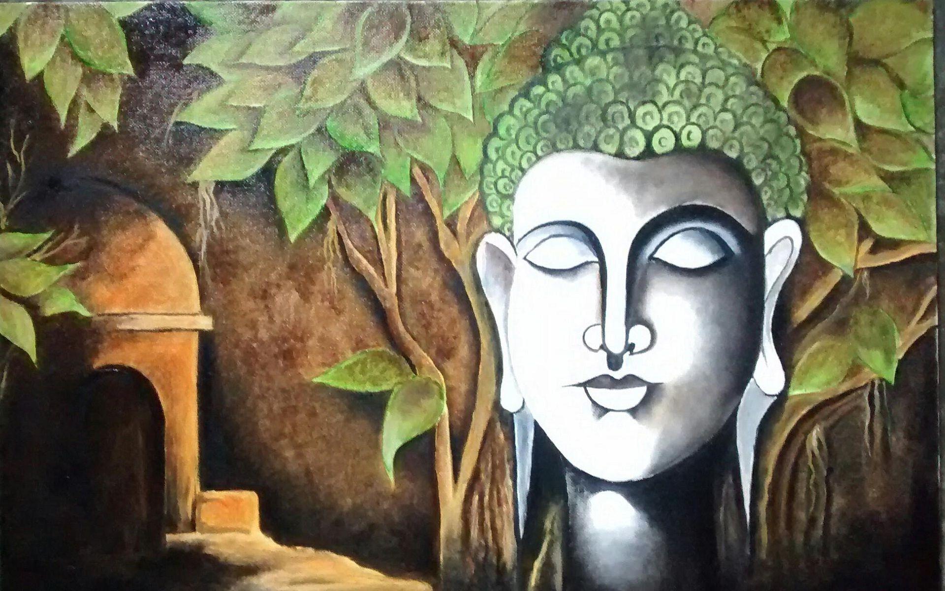 1920x1200 Hd Buddha Painting Wallpaper