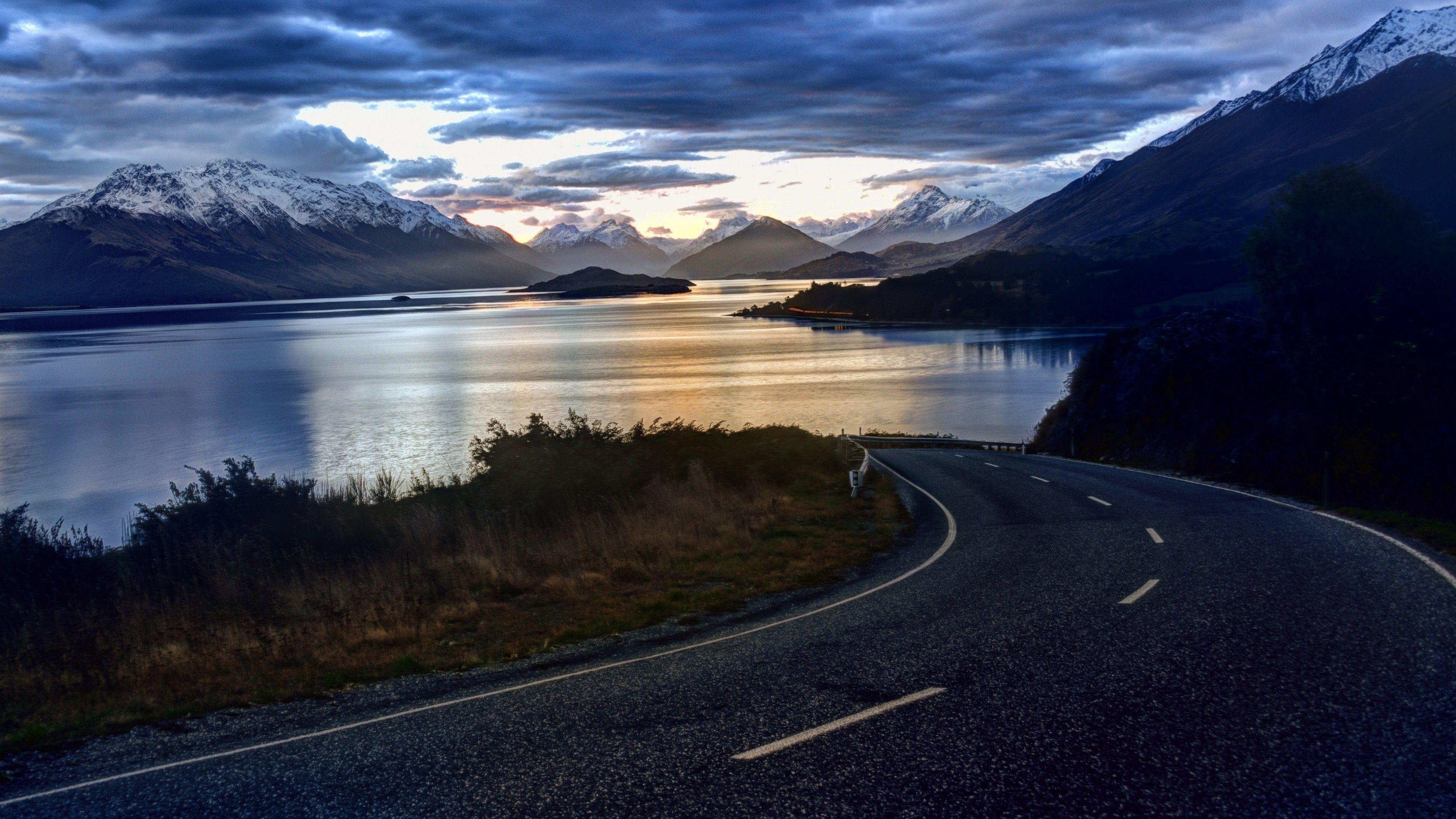 3840x2160 Download New Zealand, 4k, HD wallpaper, nature, sky, clouds, lake