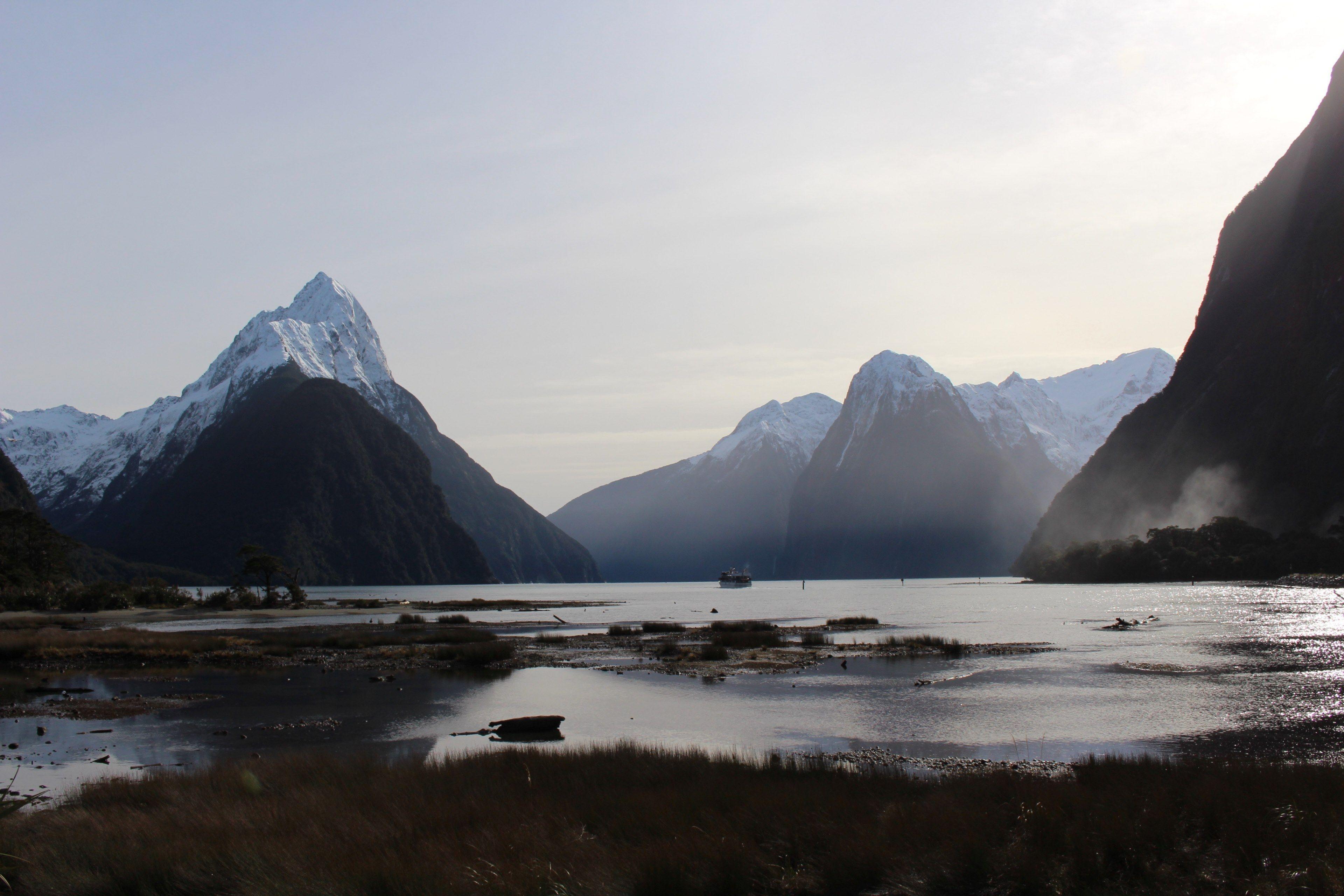 3840x2560 nature fiord mountain and new zealand HD 4k wallpaper and background