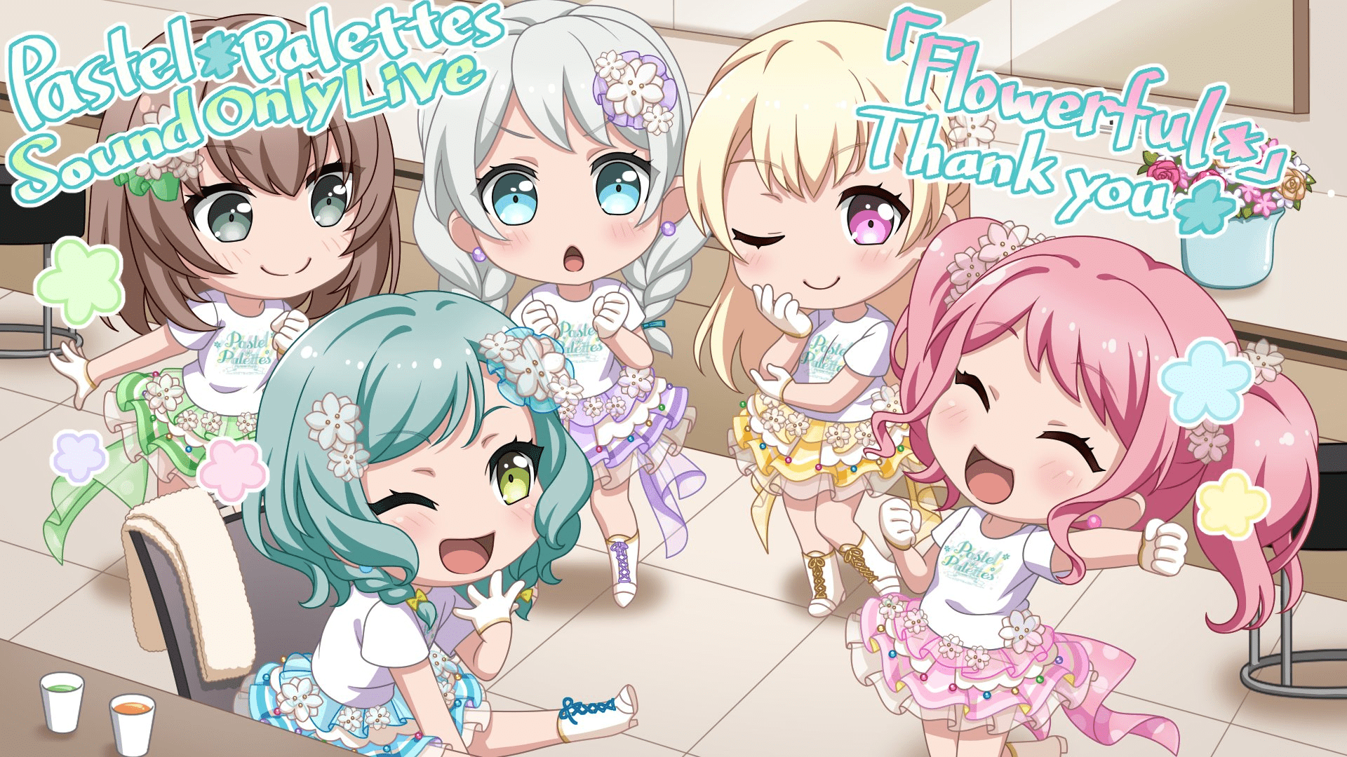 1920x1080 PasuPare Sound Only Live Flowerful*Palettes. Official art list. BanG Dream!. Bandori Party Dream! Girls Band Party