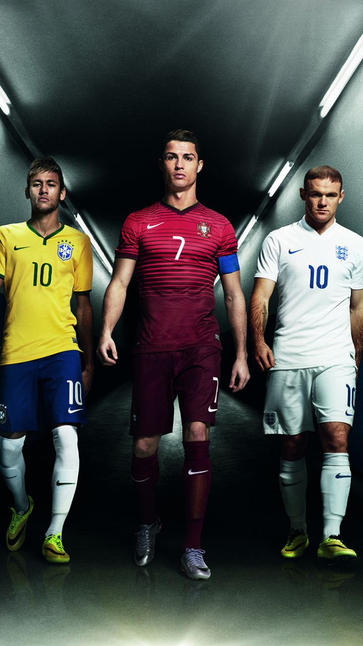 720x1280 Download Wayne Rooney Neymar Cristiano Ronaldo Soccer Sports Phone Wallpaper