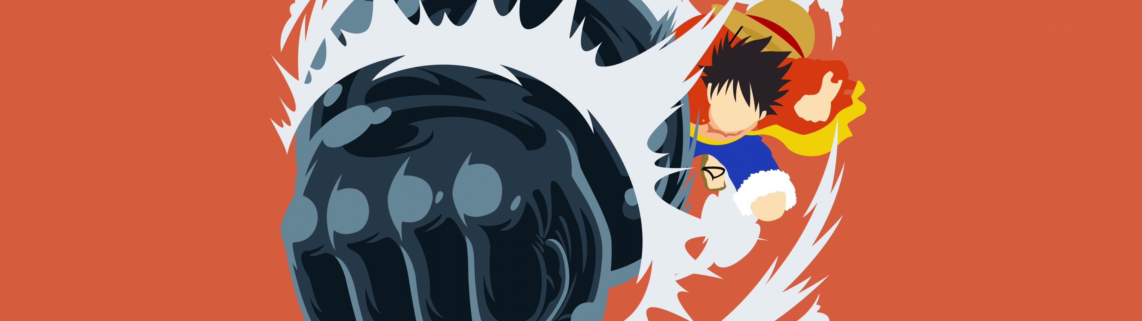 3840x1080 Monkey D. Luffy Wallpaper 4K, Fist, One Piece