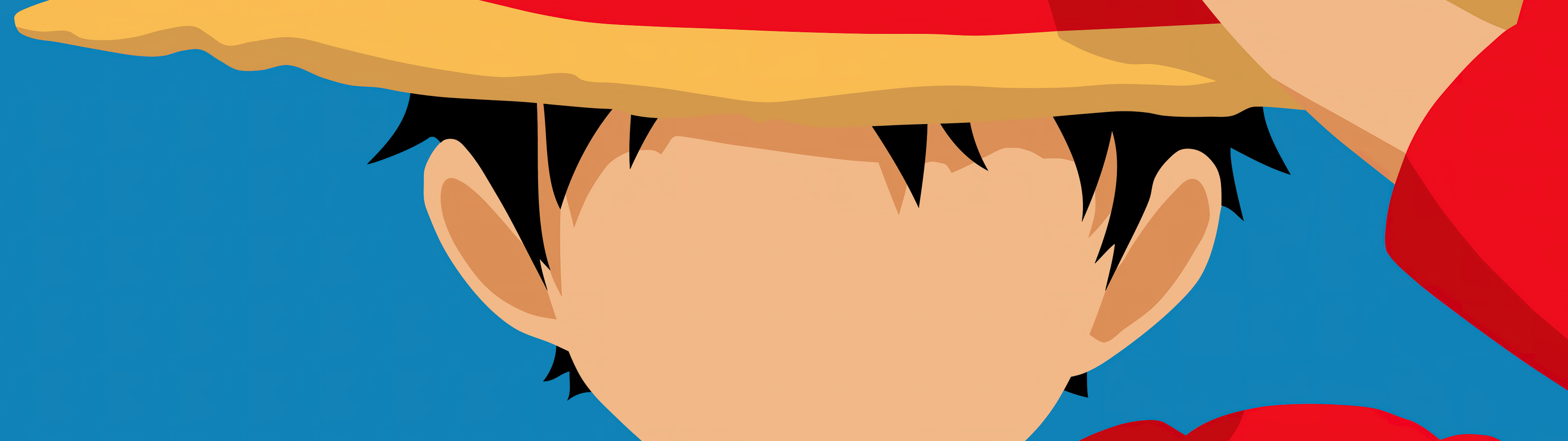 3840x1080 Monkey D. Luffy Wallpaper 4K, Faceless, One Piece, Minimal art