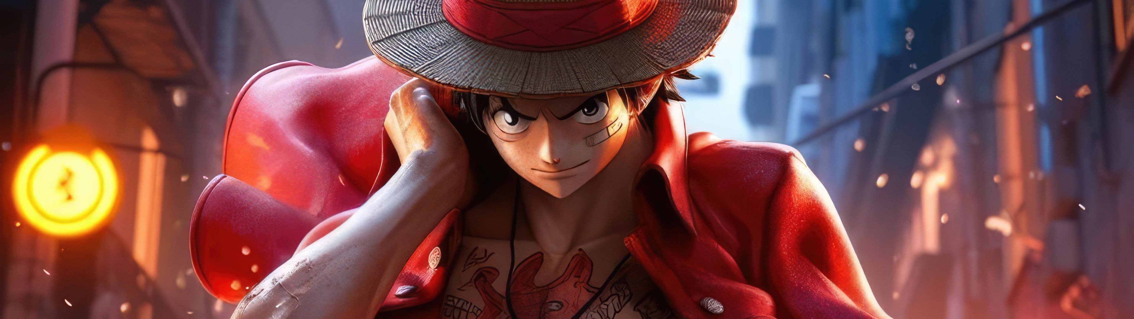 3840x1080 Monkey D. Luffy Wallpaper 4K, Digital Art
