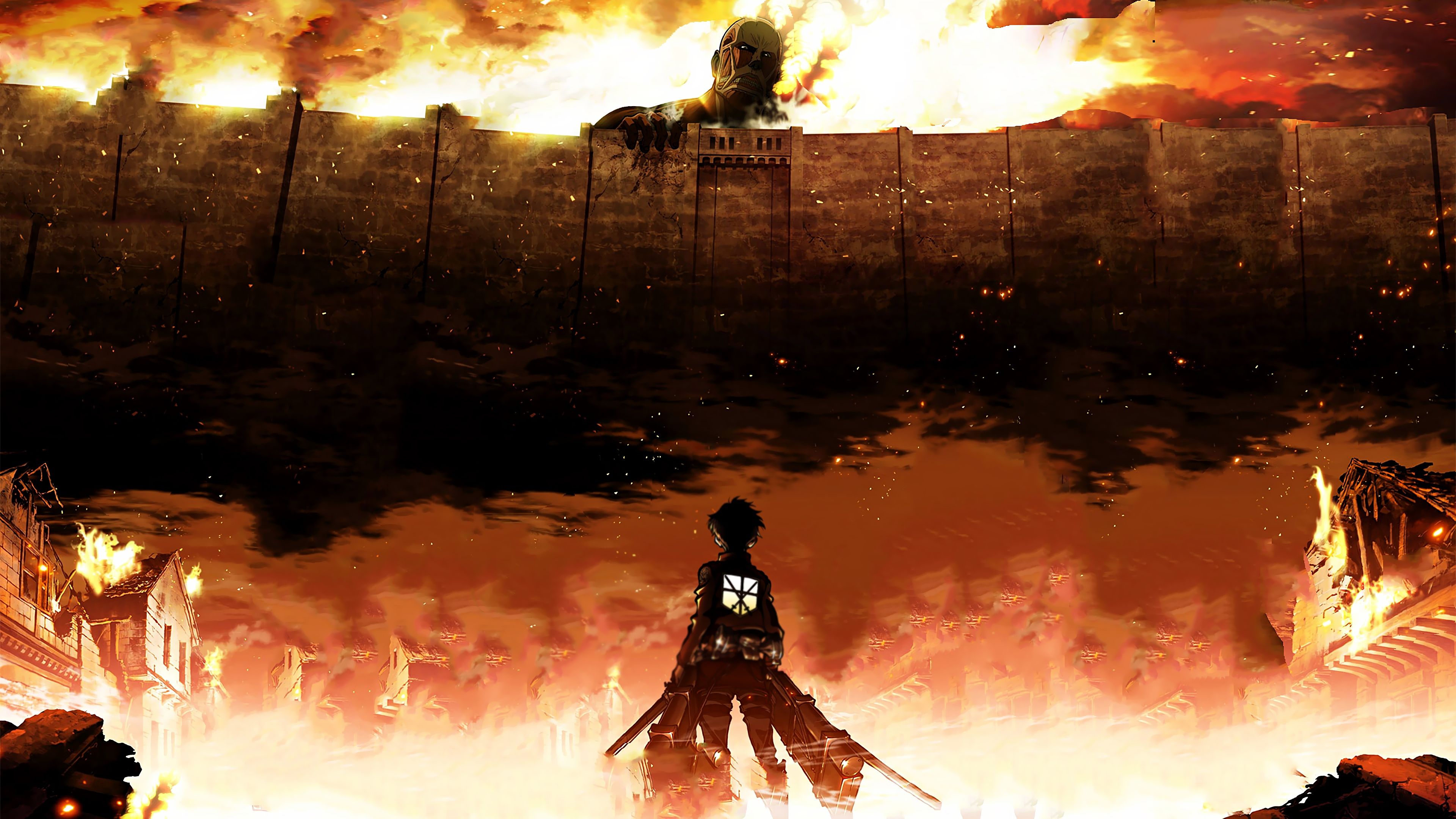 3840x2160 Eren Colossal Titan Attack on Titan 4K Wallpaper HD