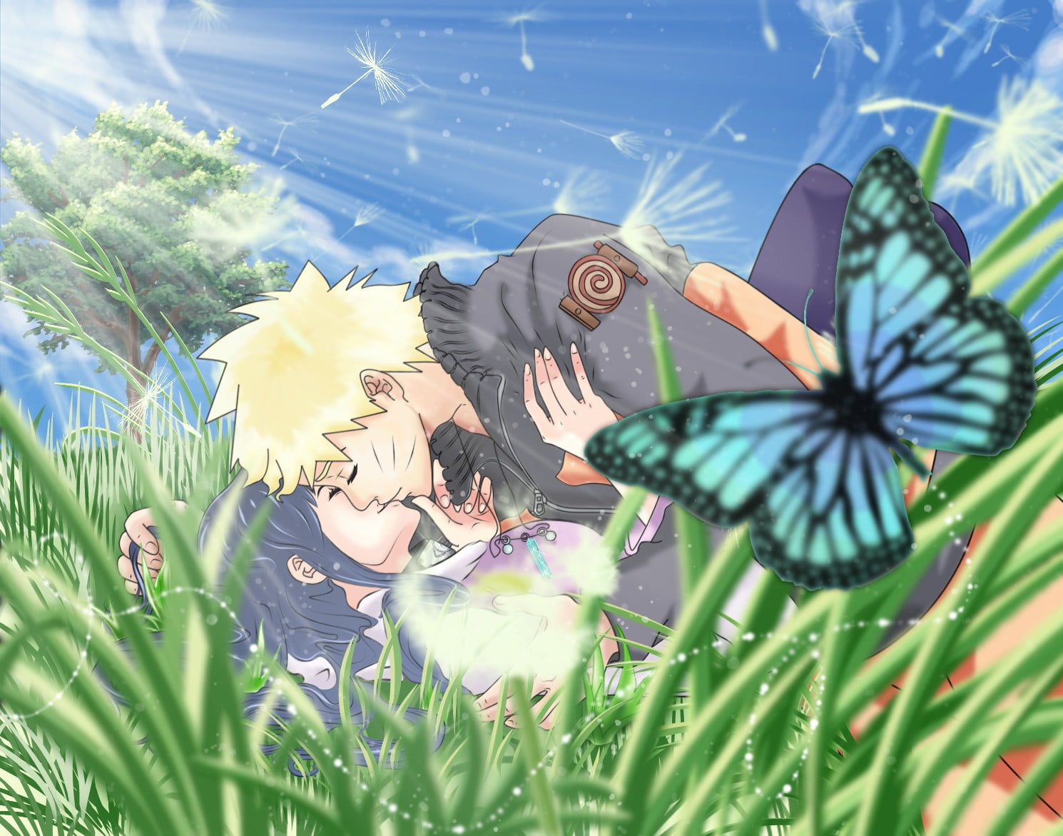 1490x1171 Naruto and Hinata kissing wallpaper HD wallpaper