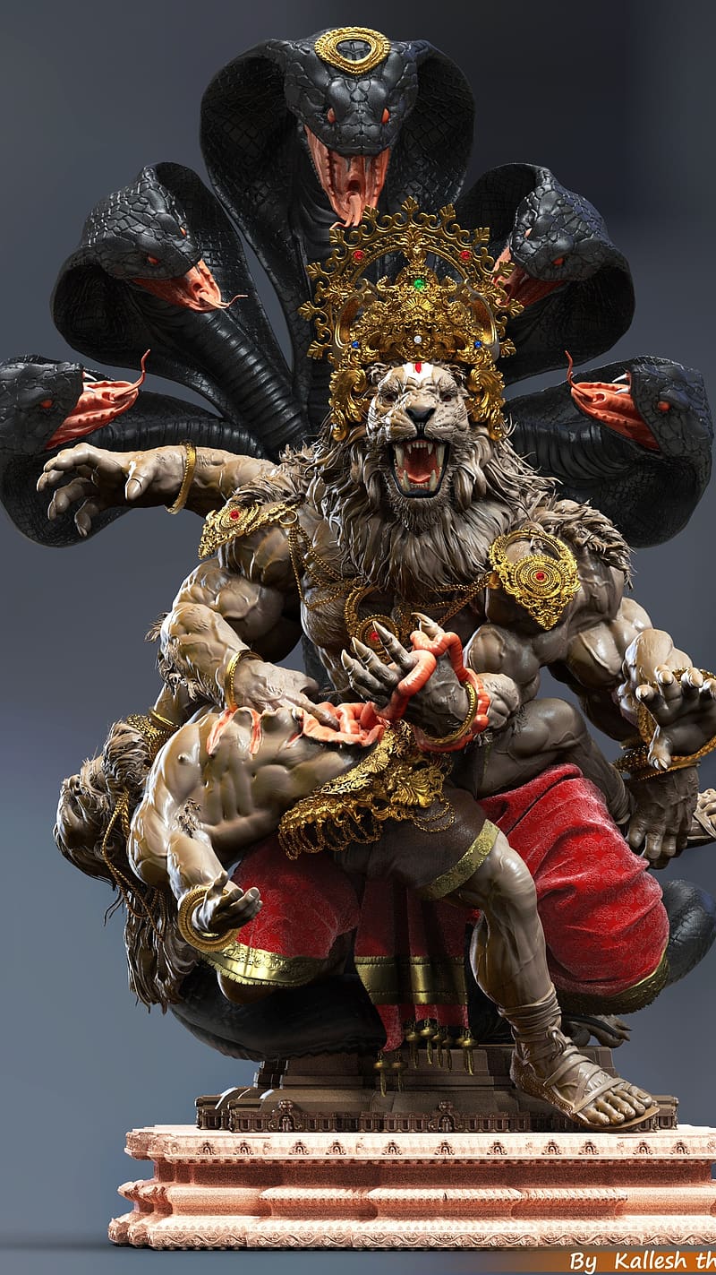 800x1423 HD lord narasimha wallpaper