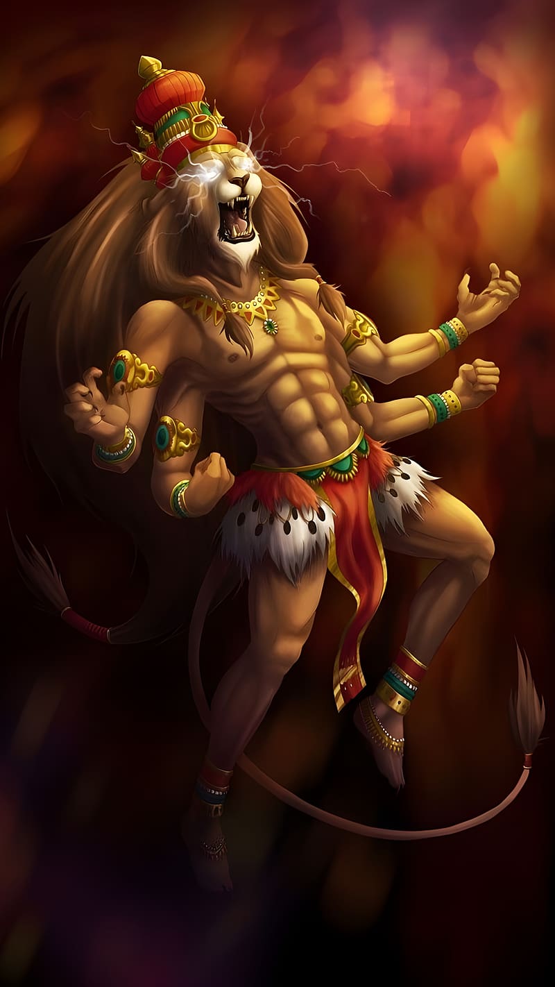 800x1422 Lakshmi Narasimha Swamy, narasimha danger, lord, god, HD phone wallpaper