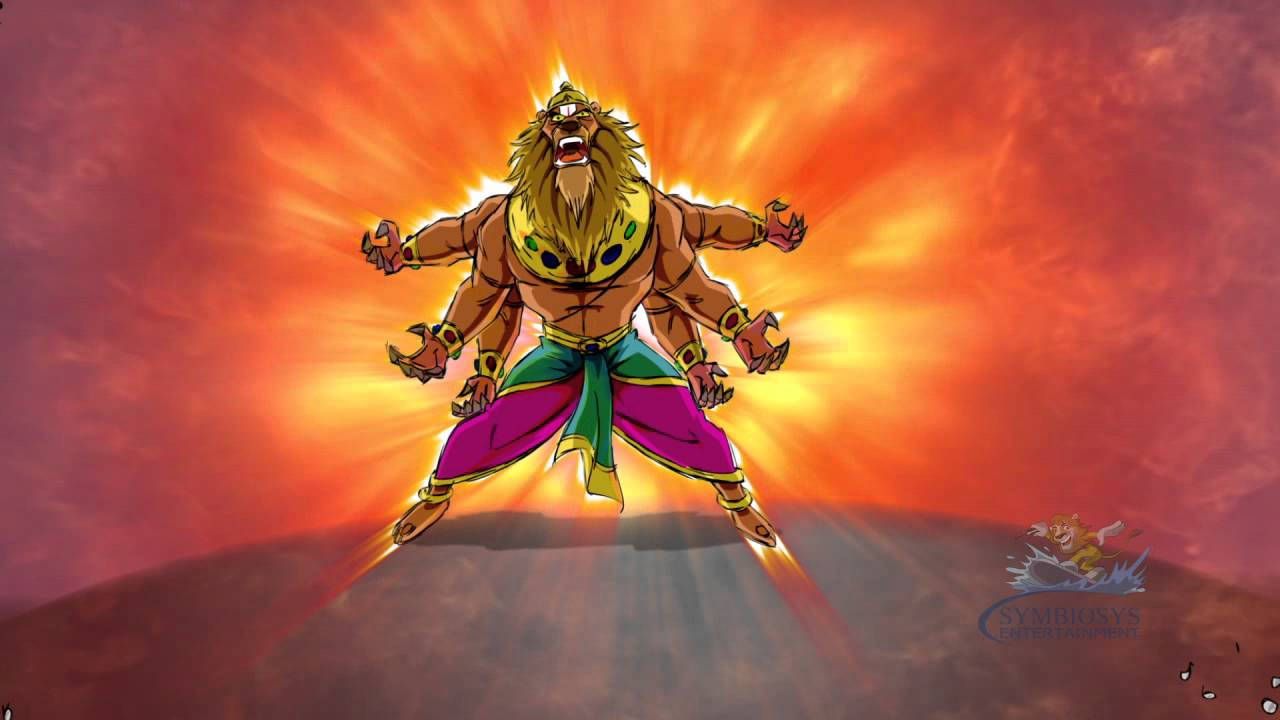 1280x720 Lord Narasimha Artwork Wallpaper