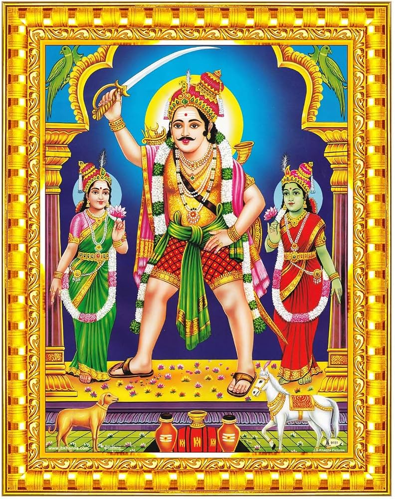 792x1000 Pavan Photo Laminations Madurai Veeran Swamy Ayya Madhurai Madhura Wall Painting Framed Home Decor (Wood, Acrylic, Gold, Small Size, 6x8 Inch) R1970S