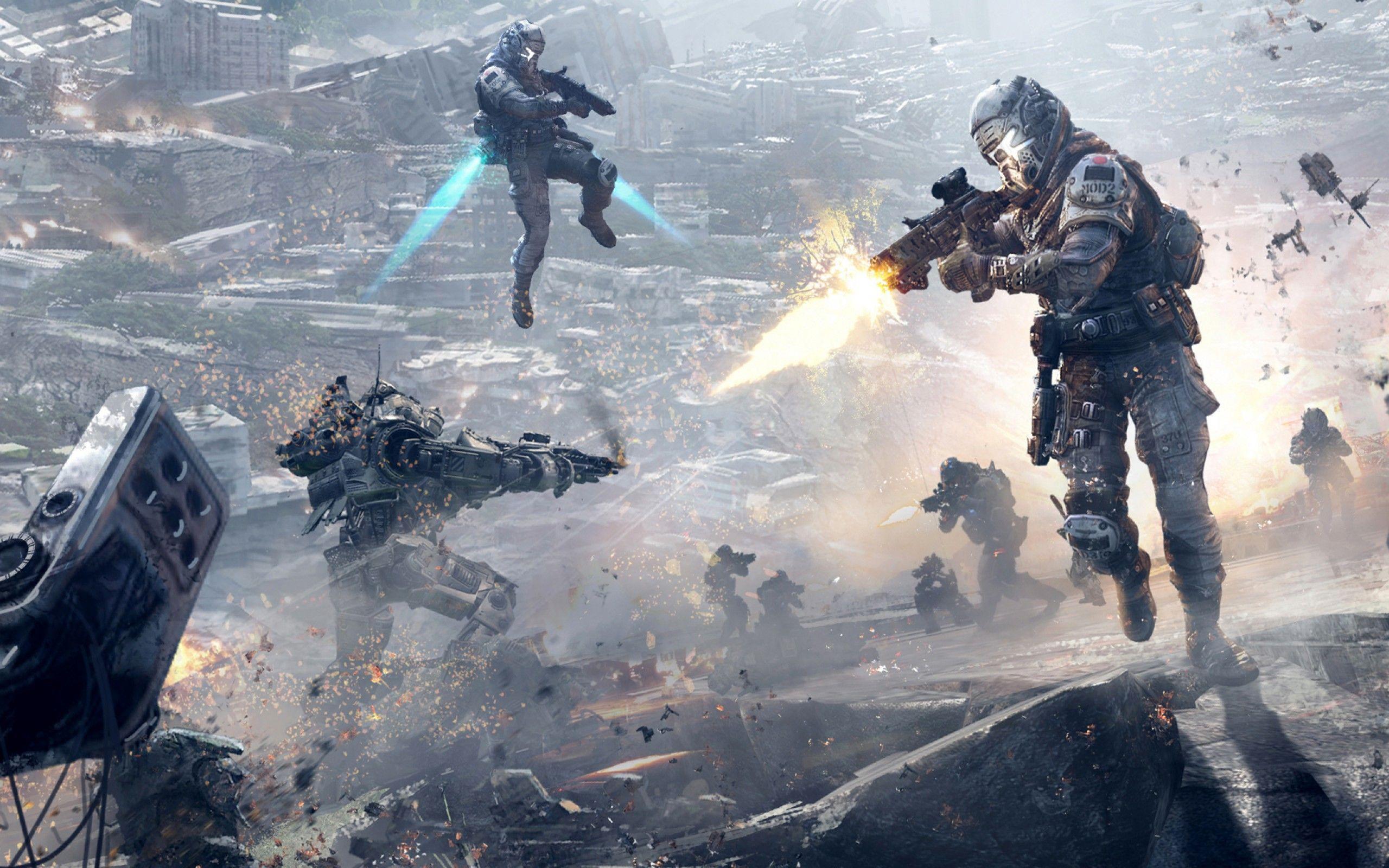 2560x1600 Titanfall Game Pilot Action Fight Jump Kit Artwork Desktop Wallpaper