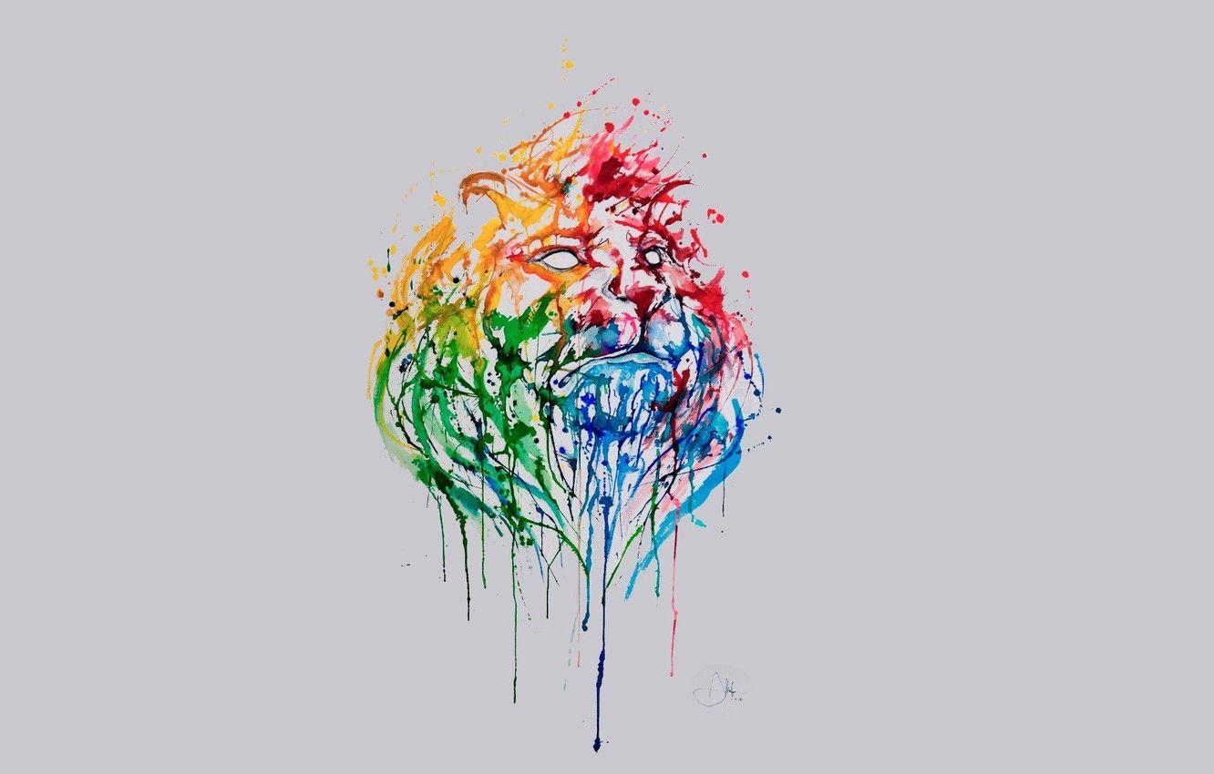 1332x850 Wallpaper rainbow, Lion, Marc Allante image for desktop, section