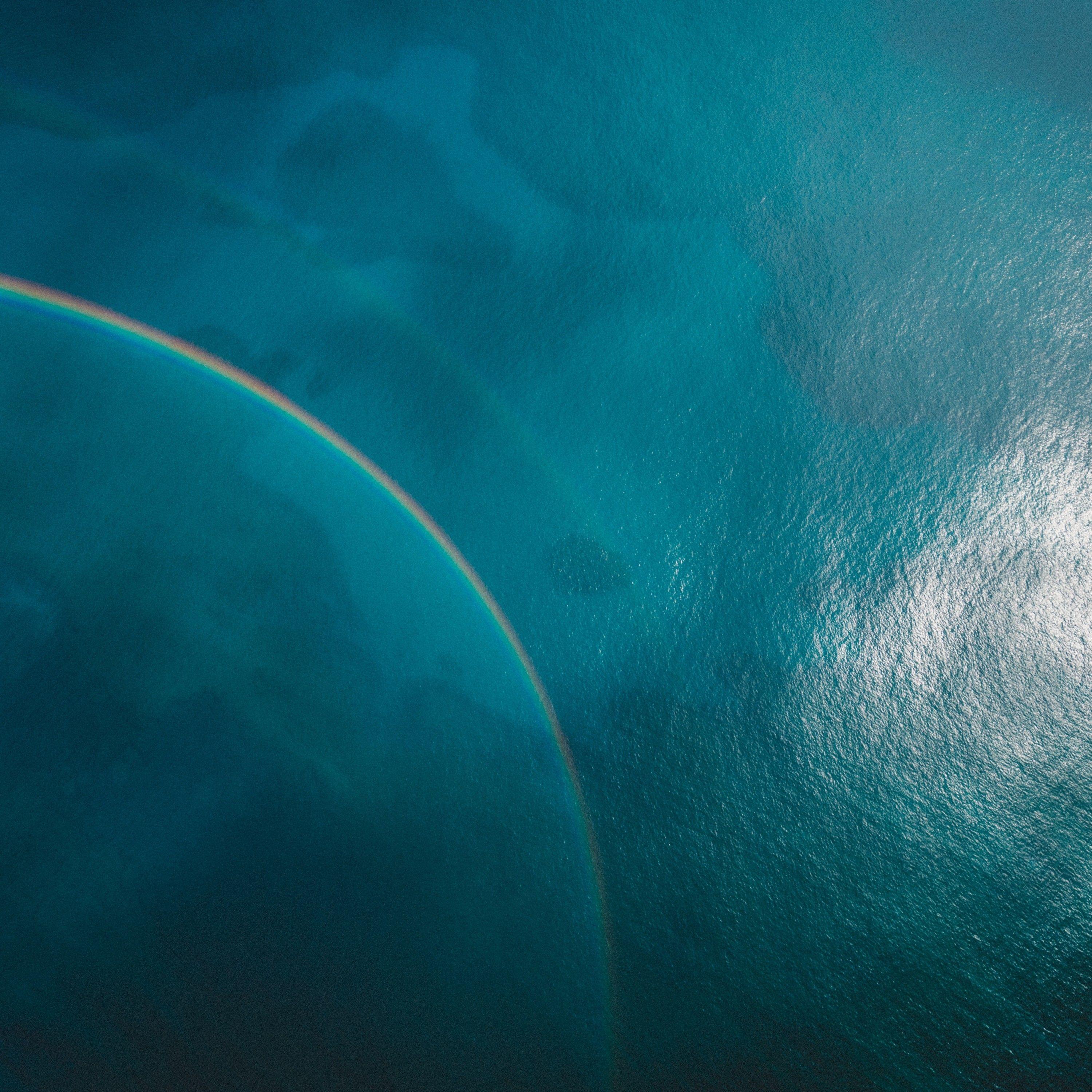 3000x3000 Download 3000x3000 Ocean, Top View, Amazing View, Rainbow