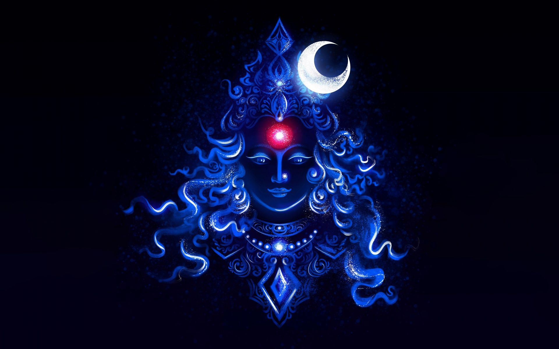 1920x1200 Durga Maa Wallpaper 4K, Blue aesthetic, Digital Art, 5K