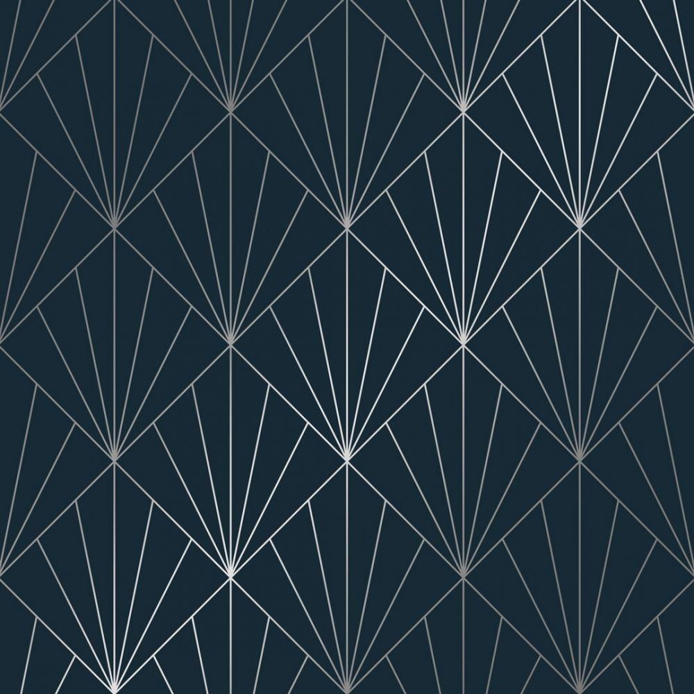 1000x1000 Betty Metallic Wallpaper Navy Silver from I Love