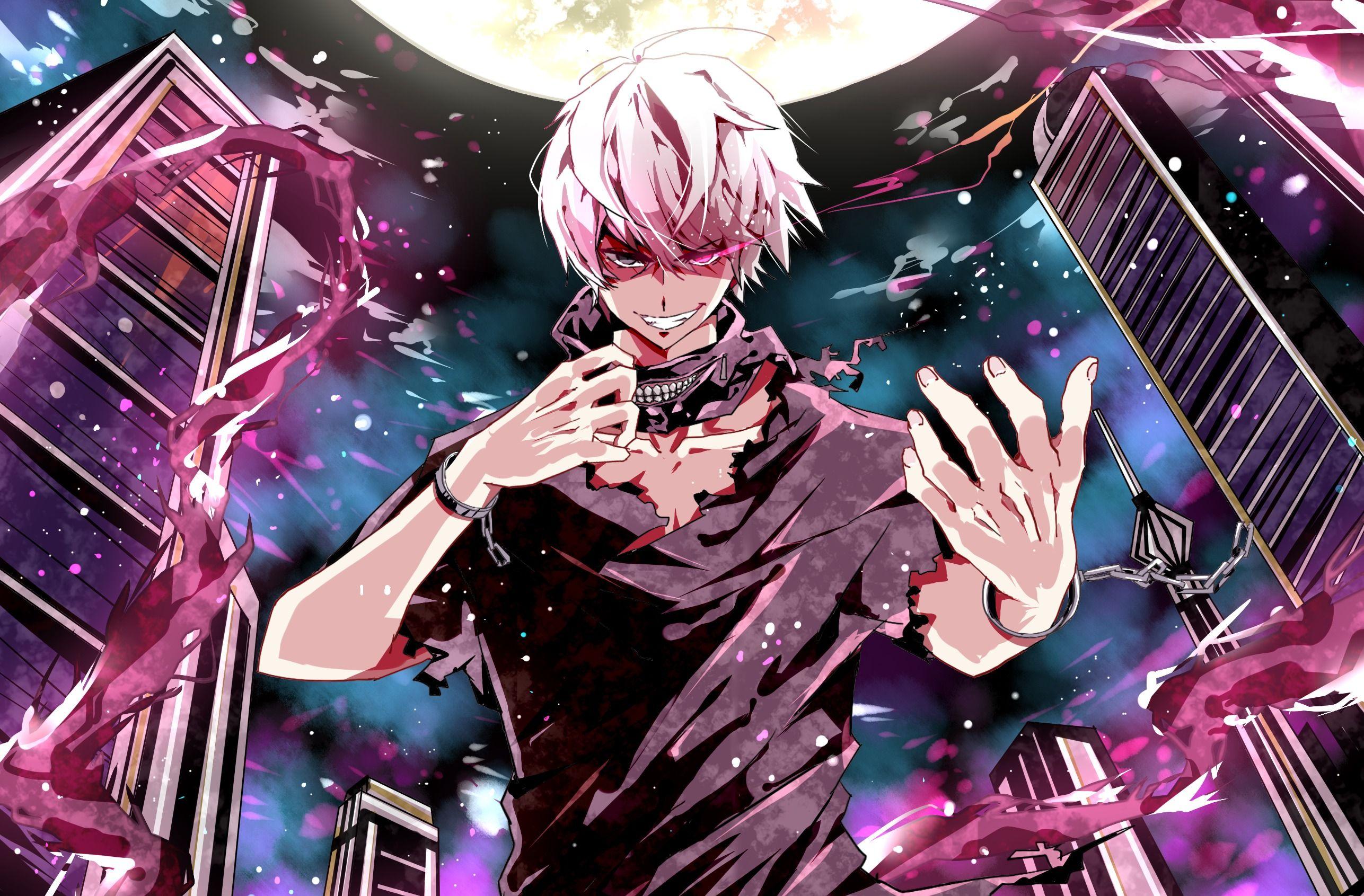 2573x1691 Wallpaper Tokyo ghoul, Kaneki ken, Art, Man, Moon, Mask HD, Picture