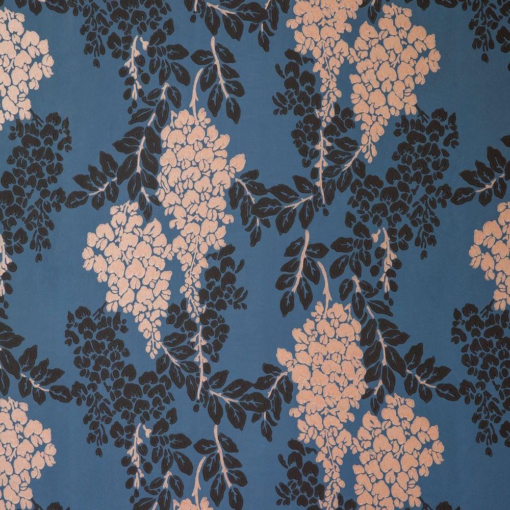 1000x1000 Farrow & Ball Wisteria Wallpaper BP 2223 Stiffkey Blue / Metallic