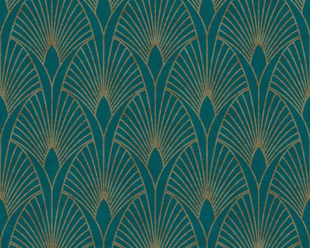 1000x800 Livingwalls Wallpaper «Baroque, Blue, Gold, Green, Metallic» 374275