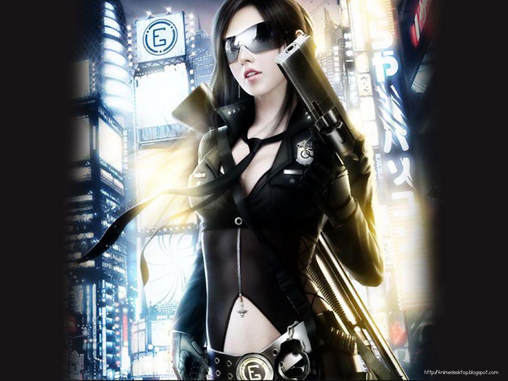 1024x768 Anime Gamer Girl Wallpaper
