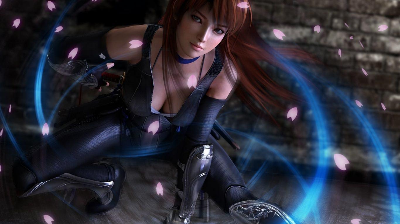 1366x768 Dead Or Alive 5 Kasumi Ninja Girl Wallpaper