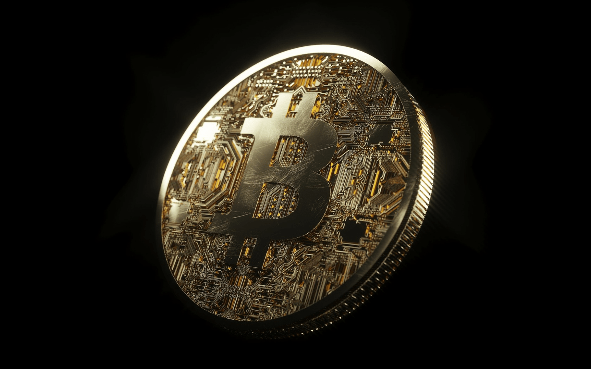 1920x1200 Download wallpaper bitcoin, large gold coin, bitcoin sign, crypto