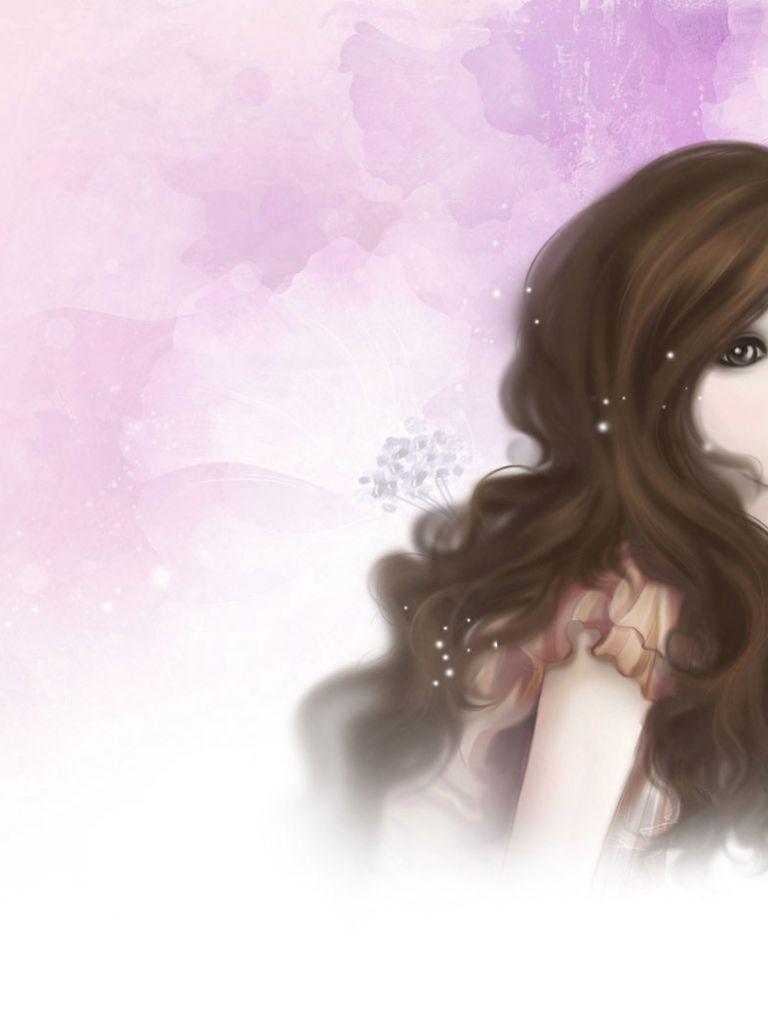 768x1024 Free download Pretty Cartoon Girl wallpaper Pretty Cartoon Girl