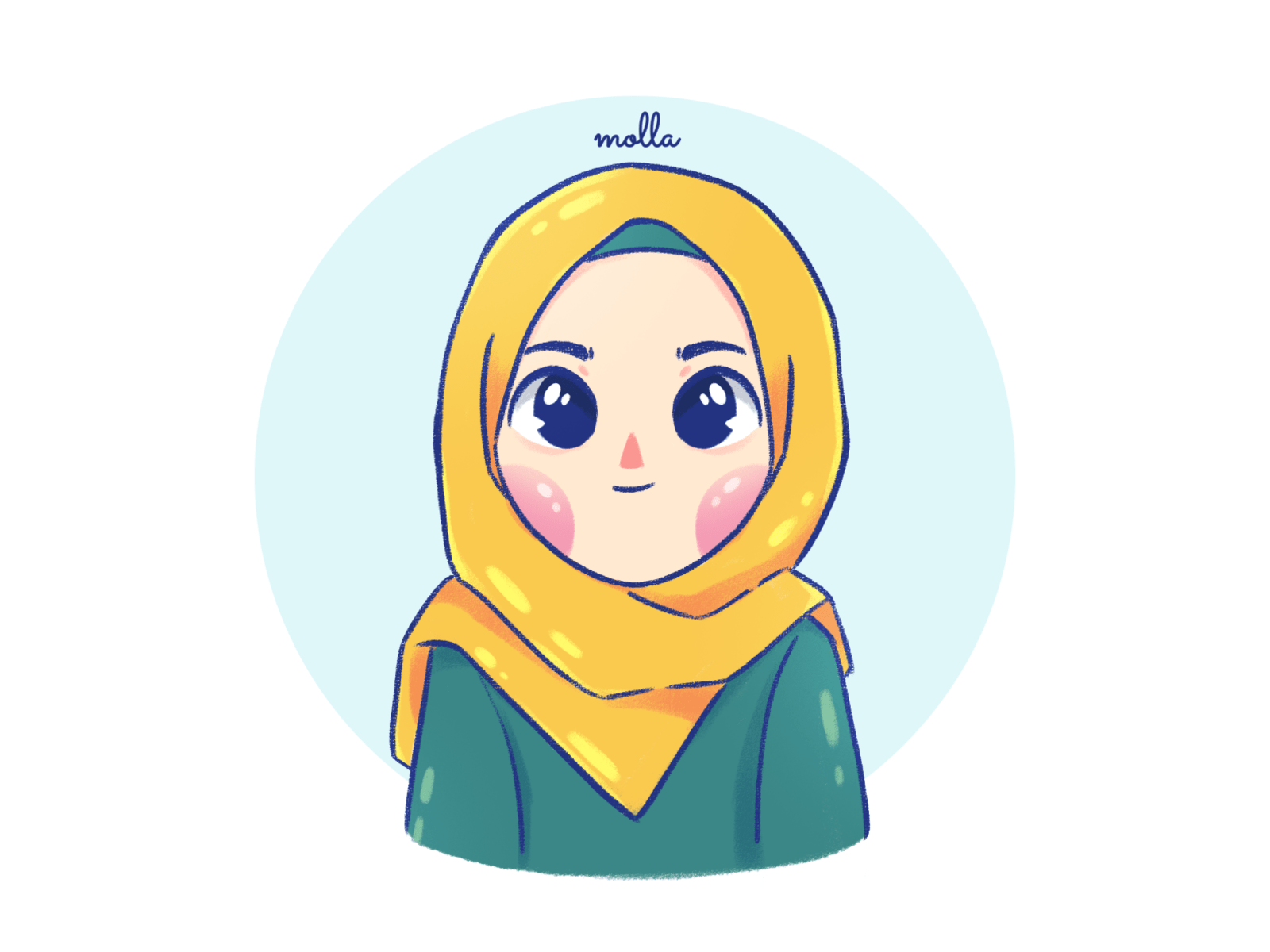 1600x1200 Super Duper Cute Hijab Girl Cartoon Portrait
