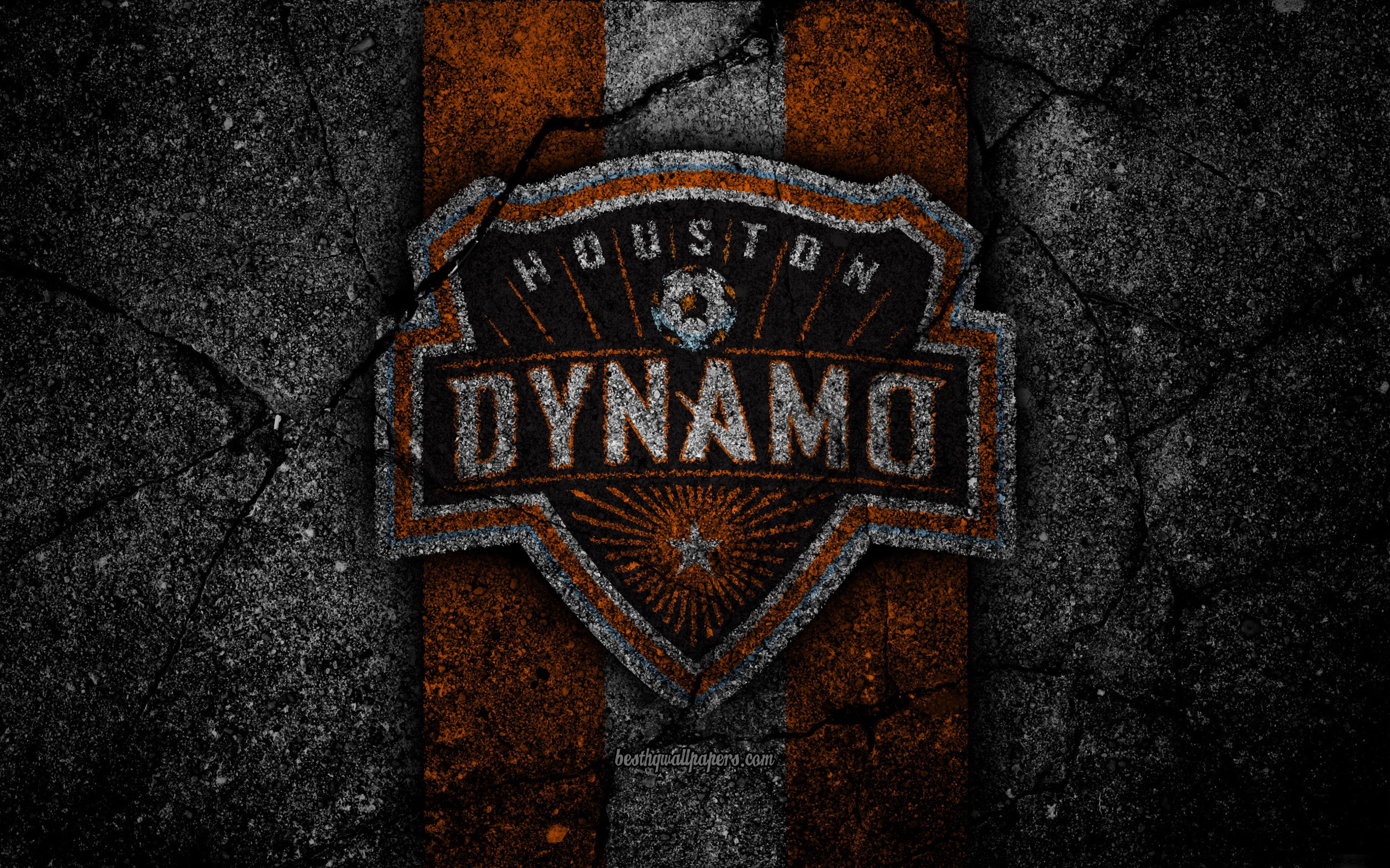 3840x2400 Download wallpaper 4k, Houston Dynamo FC, MLS, asphalt texture