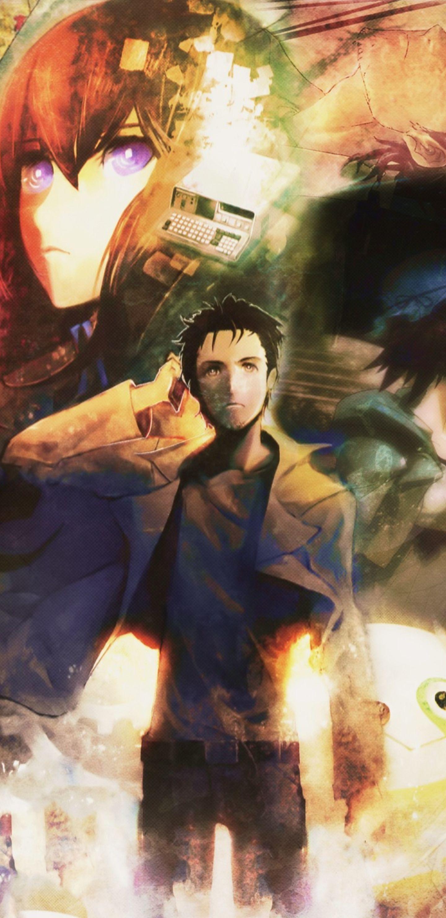 1440x2960 steins gate rintarou okabe, kurisu makise Samsung