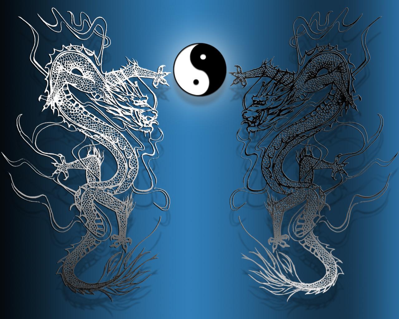 1280x1024 Yin Yang Dragon Wallpaper Wallpaper
