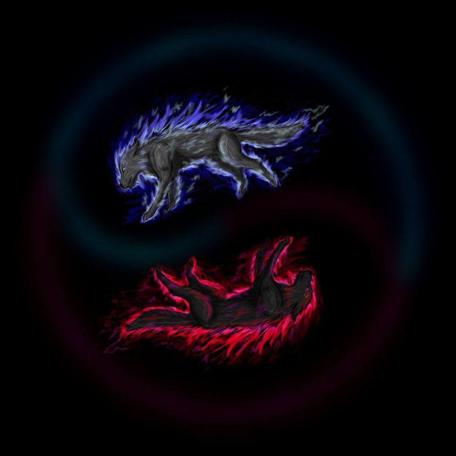894x894 Yin Yang Wolf Wallpaper