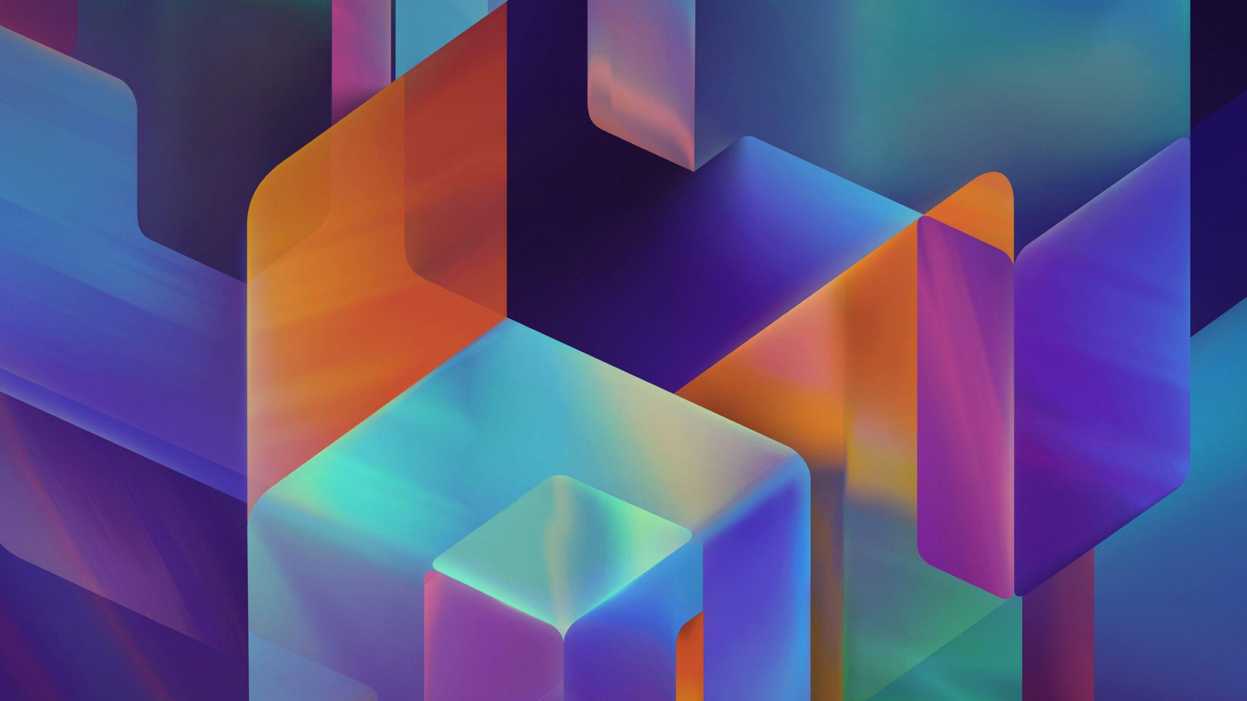 2560x1440 Download wallpaper: Geometric 3D shapes 2560x1440