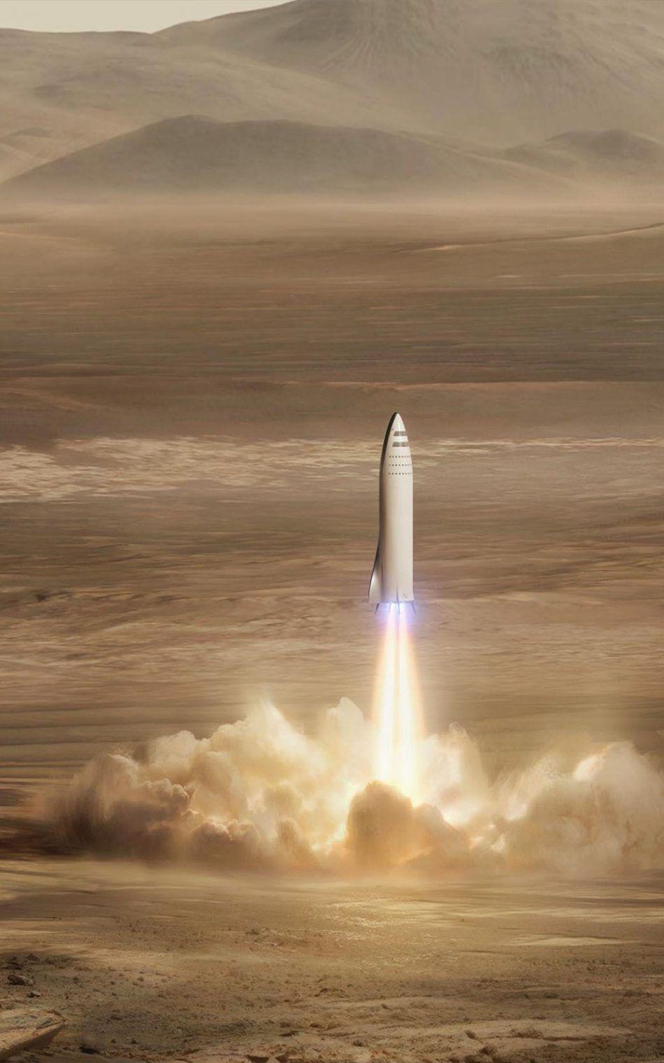 950x1520 SpaceX Mars Mission Free 4K Ultra HD Mobile Wallpaper