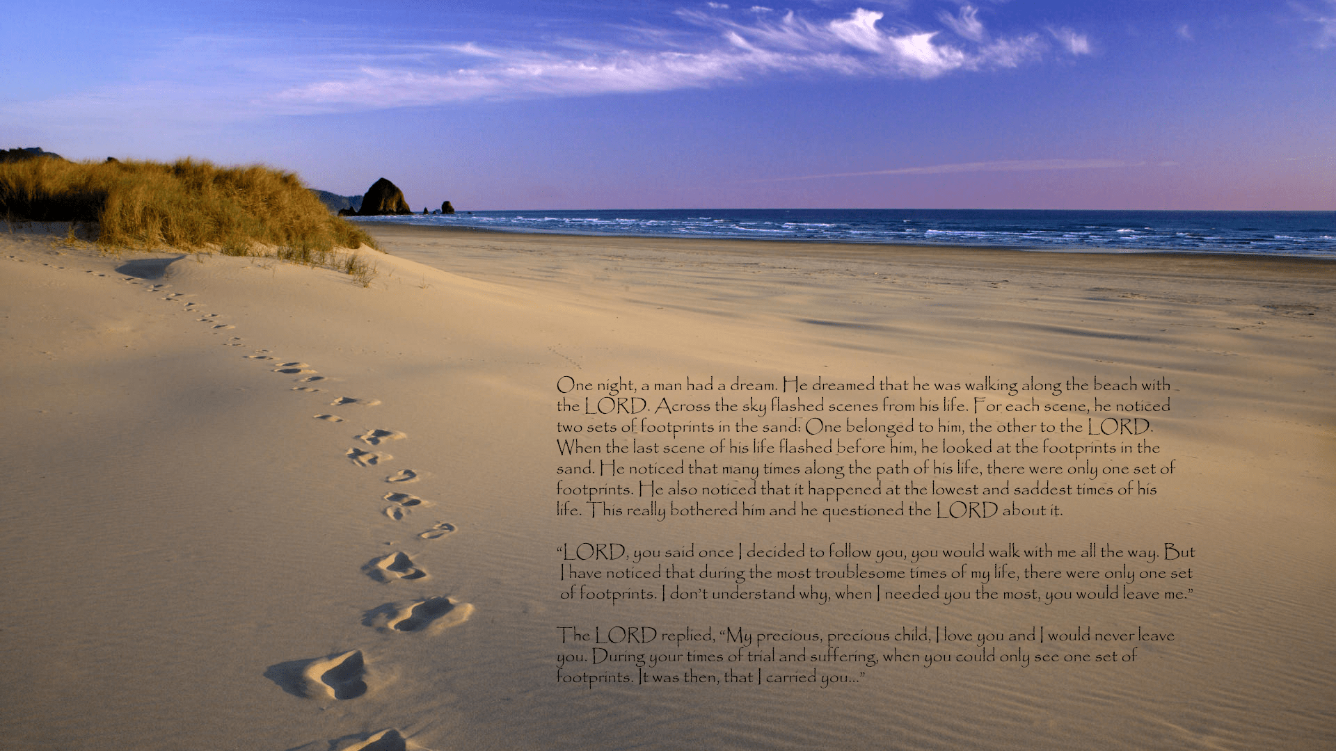 1920x1080 Footprints in The Sand HD Wallpaper. Background Imagex1080
