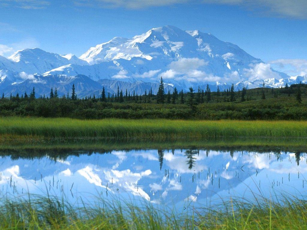 1024x768 Water reflex, Mount McKinley, Denali National Park, Alaska