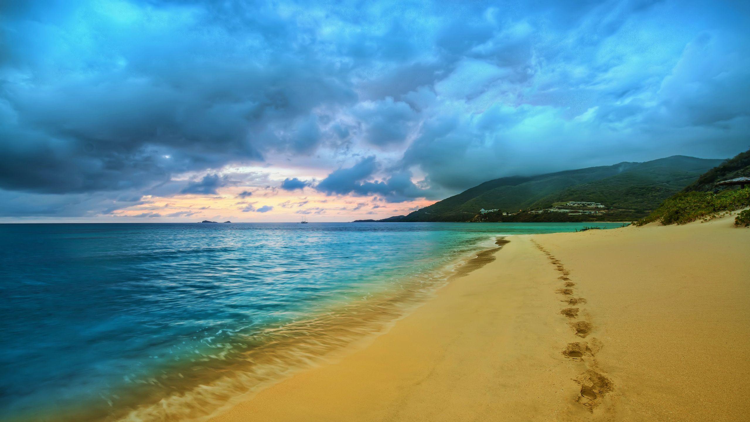 2560x1440 Footprints Poem Wallpaper