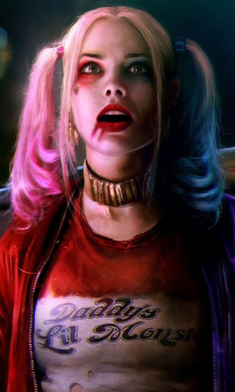 768x1280 Margot Robbie Harley Quinn & Joker Wallpaper for Desktop